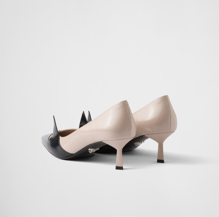 PRADA Two-tone brushed leather pumps