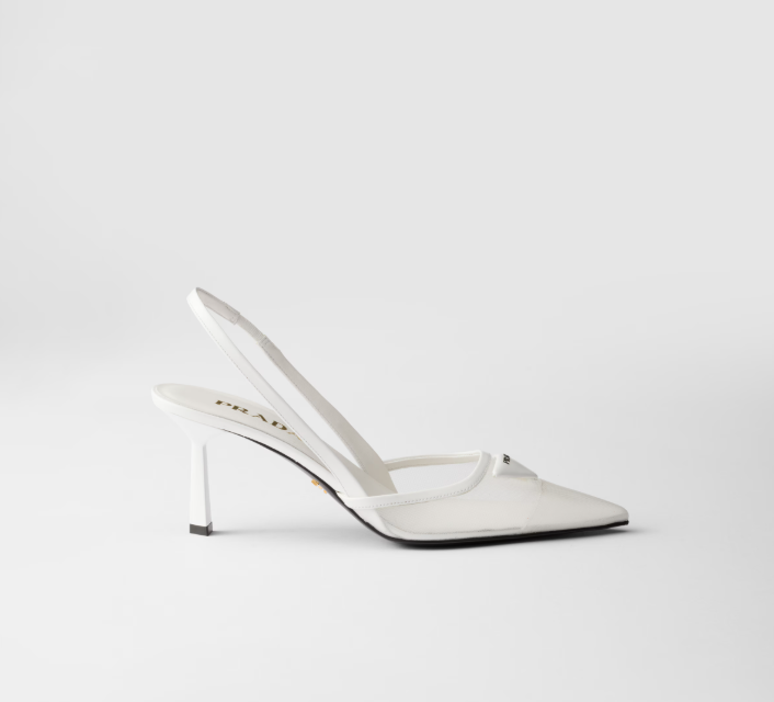 PRADA Mesh fabric slingback pumps