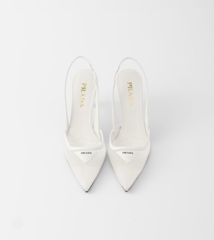 PRADA Mesh fabric slingback pumps
