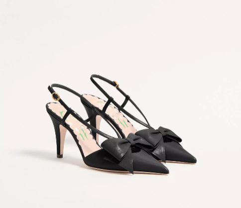 Valentino Bowow Slingback Pumps In Kidskin 85mm