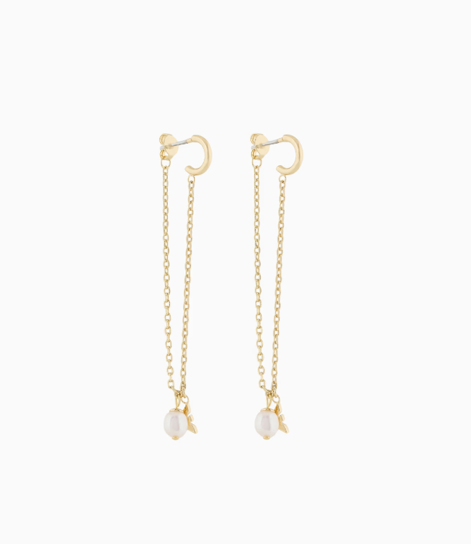 Boucles d'oreilles pendantes en laiton doré ARMANI