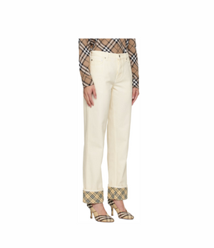 Burberry Off-White Rolled Cuff Jeans