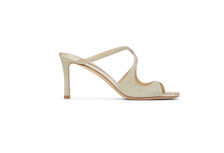 Jimmy Choo Silver Anise 75 Mules