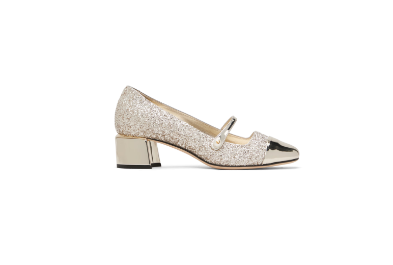 Jimmy Choo Gold Elisa 45 Heels