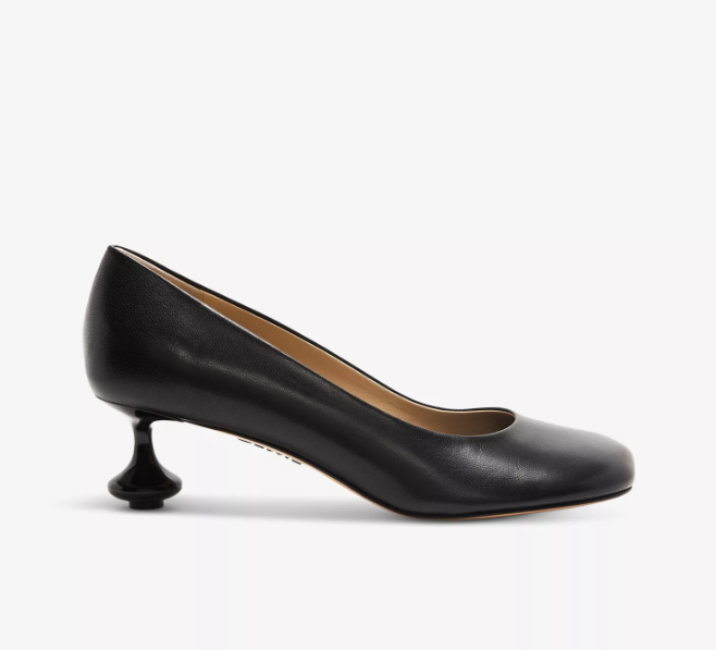 LOEWE  Loewe sculpted-heel leather heeled courts