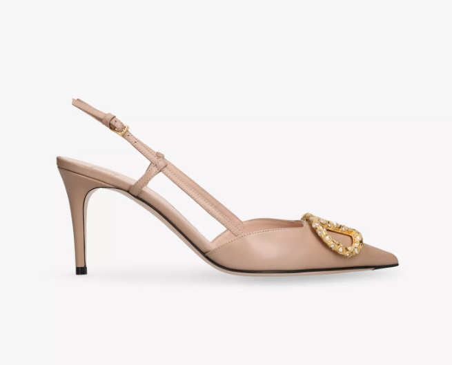 Vlogo 80 Crystal-Embellished Leather Slingback Courts