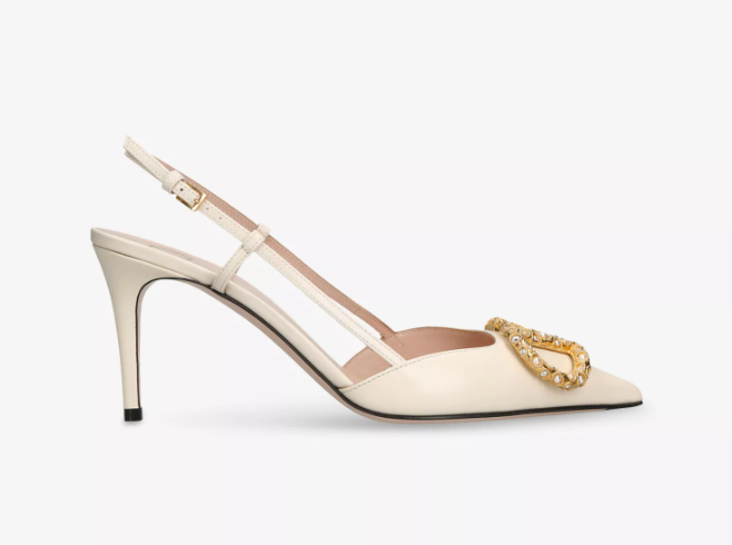 Vlogo 80 Crystal-Embellished Leather Slingback Courts