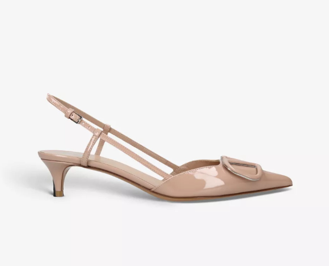 VLOGO 40 patent-leather slingback courts