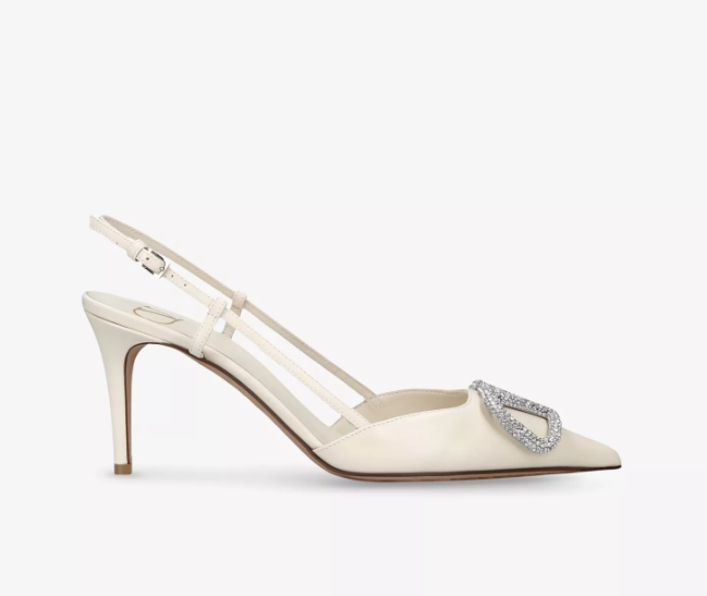 VLogo Signature 80 leather slingback pumps