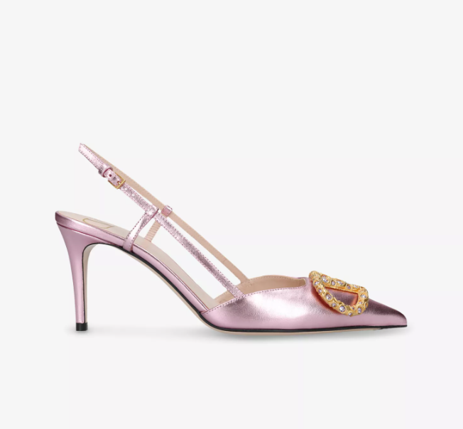 VLogo 80 Slingback Leather Heeled Courts