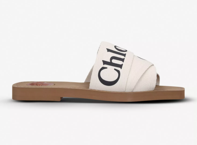 CHLOE Woody logo-print canvas sandals