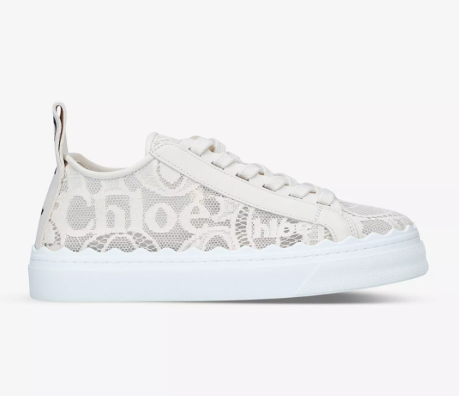CHLOE Lauren brand-motif lace trainers