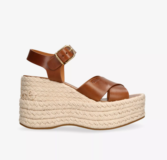 CHLOE  Isla 85 Leather Espadrille Wedges