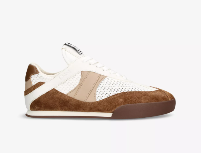 Kick brand-patch low-top suede trainers