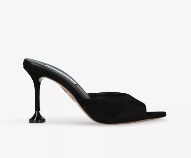 AQUAZZURA Bisous 85 Suede Mules