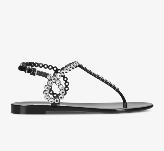 Almost Bare crystal-embellished T-bar jelly sandals