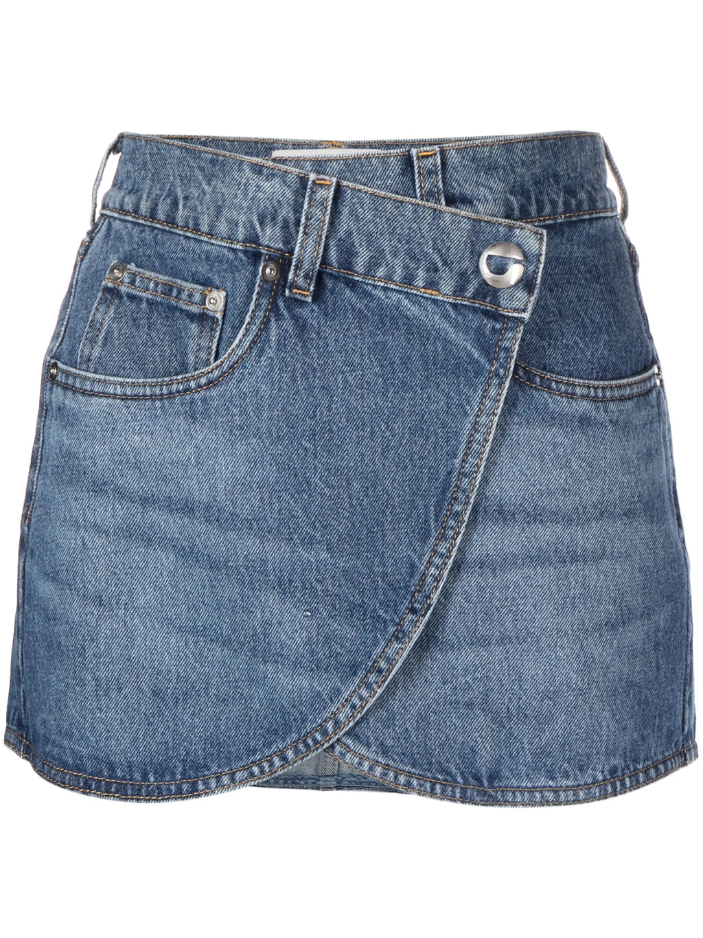 Coperni wrap denim miniskirt