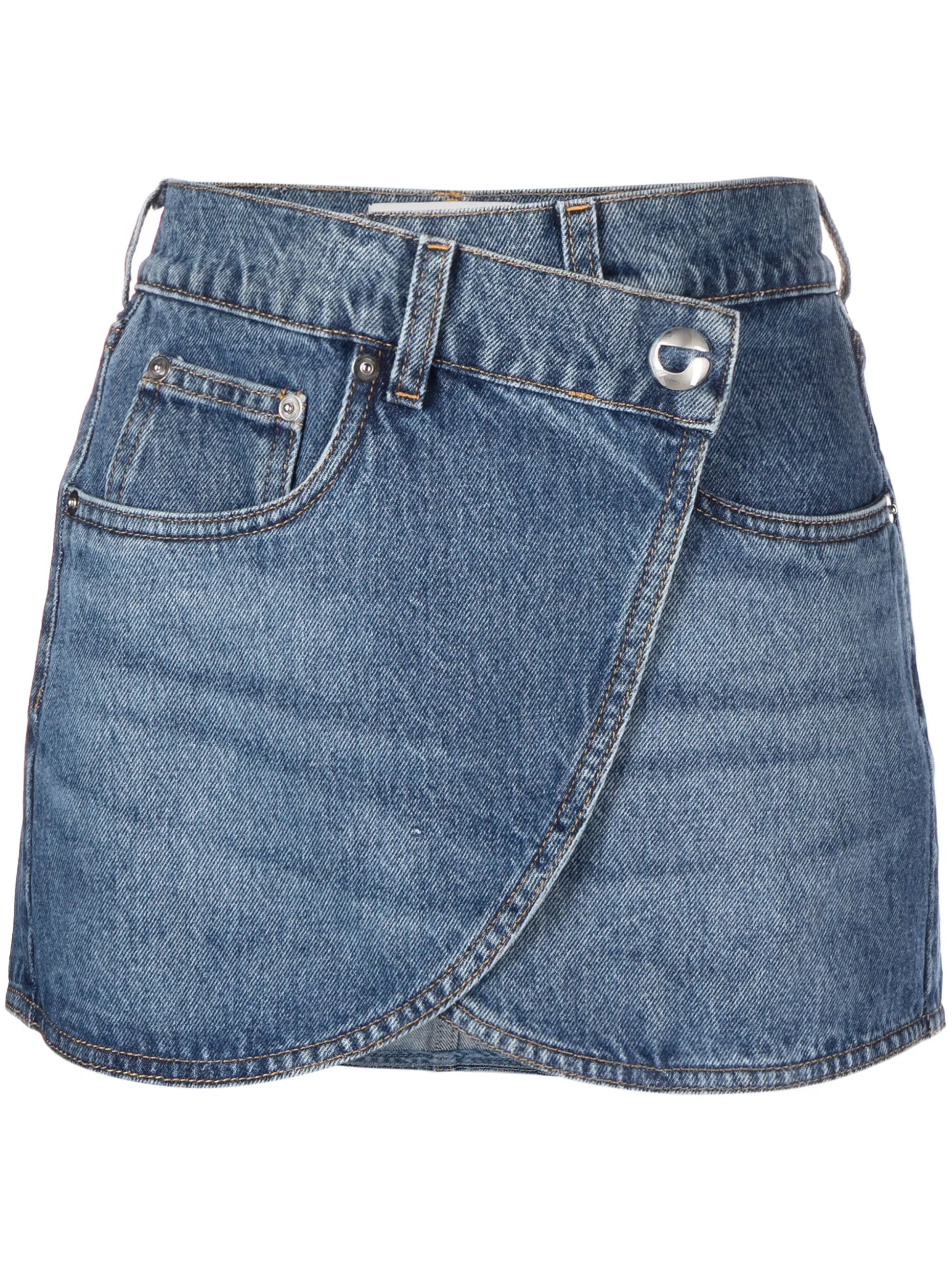 Coperni wrap denim miniskirt