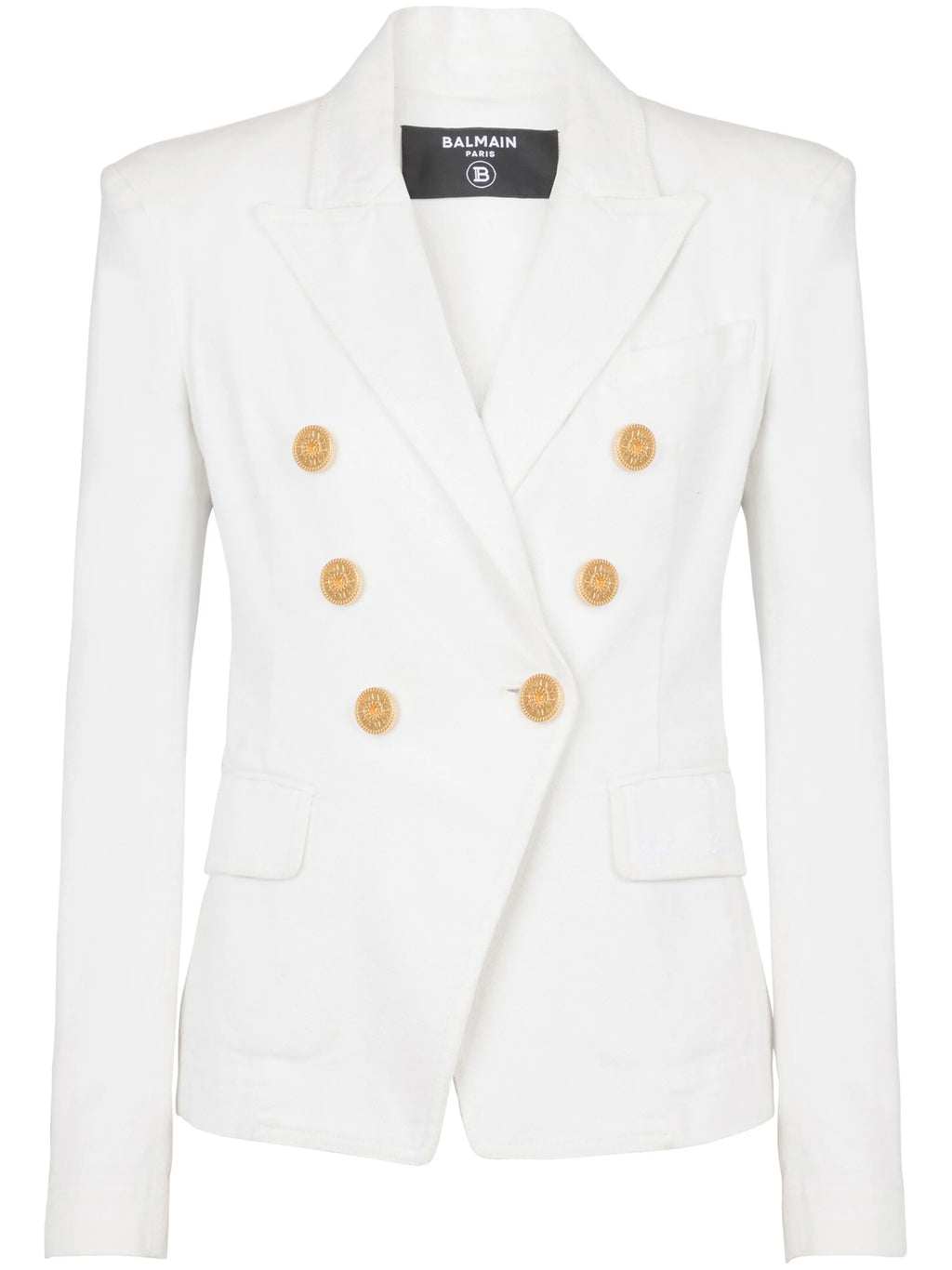 Blazer en jean croisé à 6 boutons Balmain