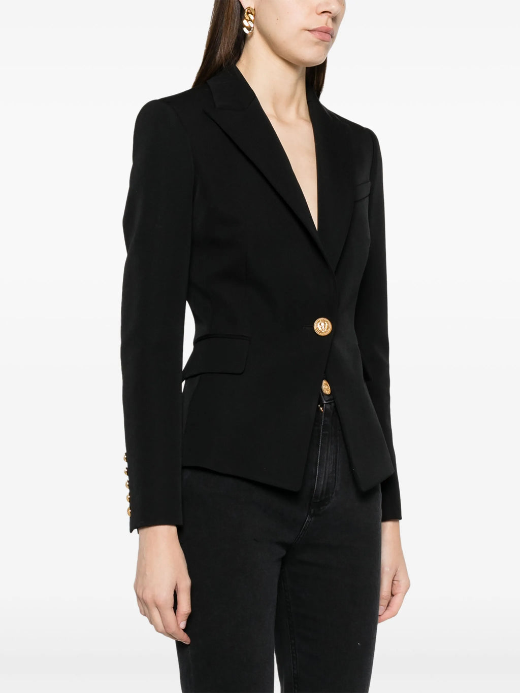 Blazer en laine à boutonnage simple Balmain