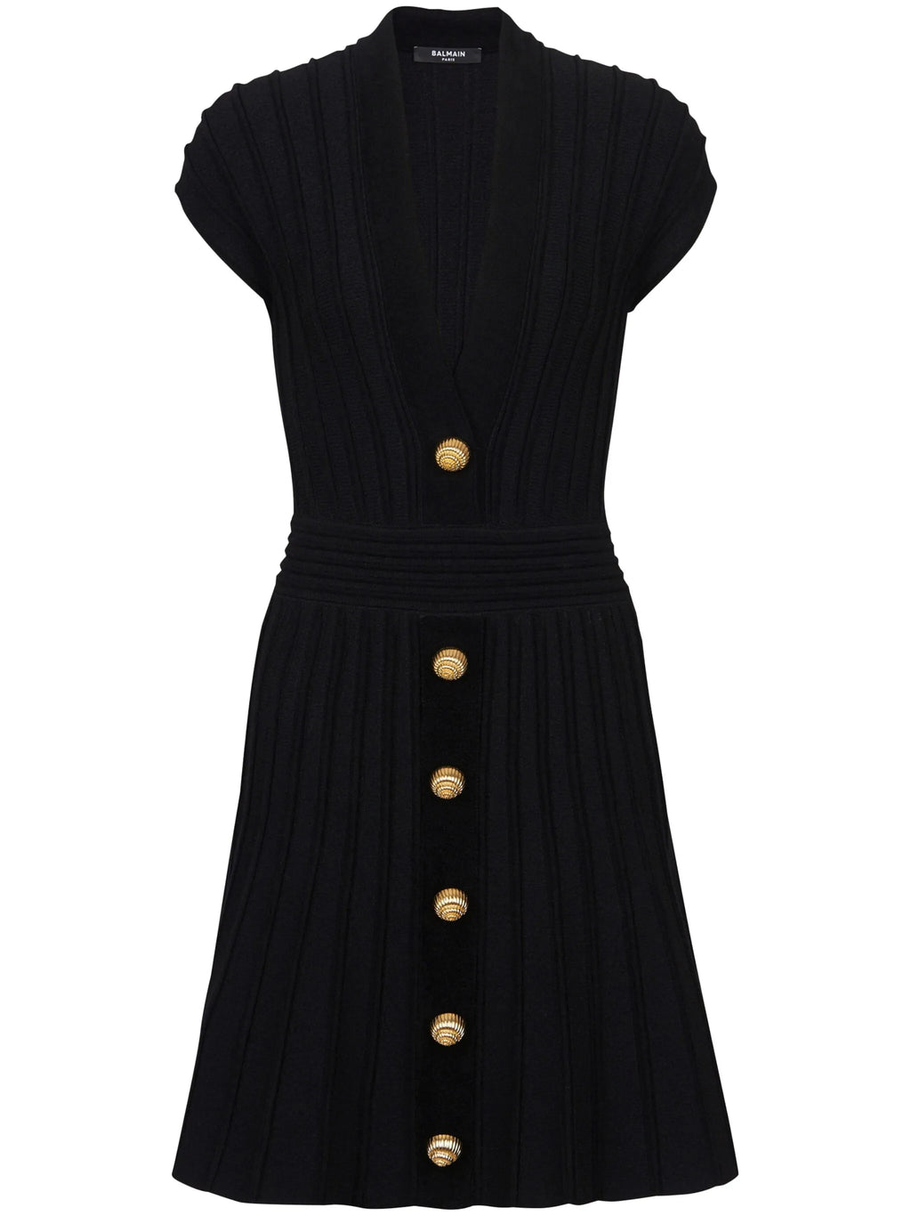 Mini-robe boutonnée en velours Balmain