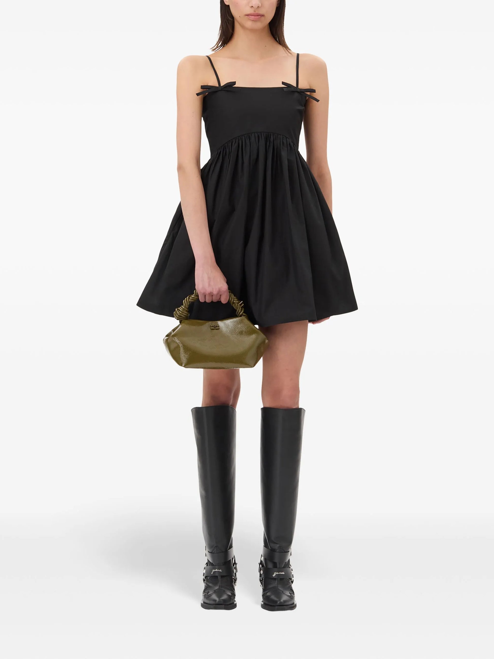 GANNI poplin mini dress