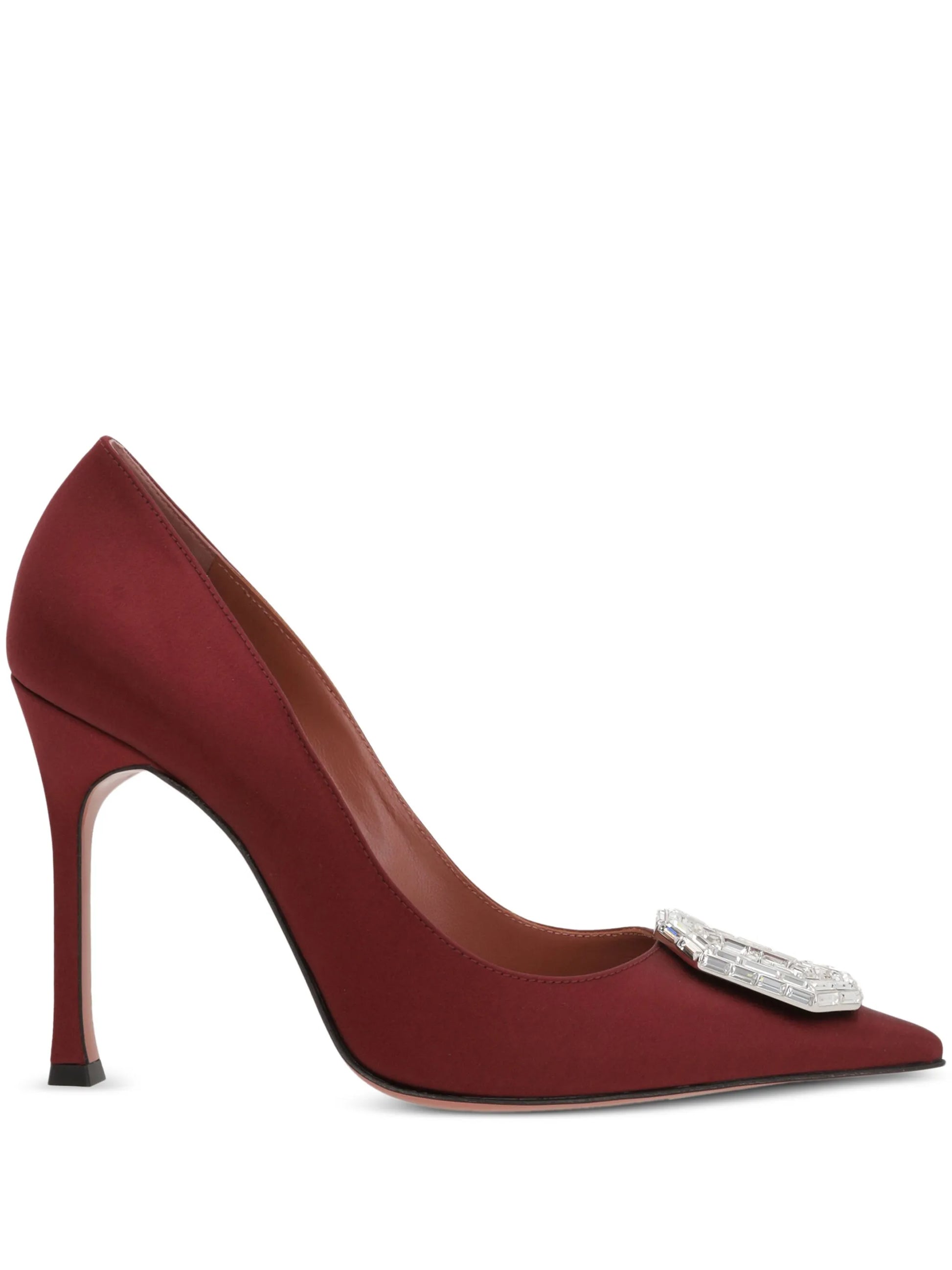 Amina Muaddi 105mm Camelia pumps