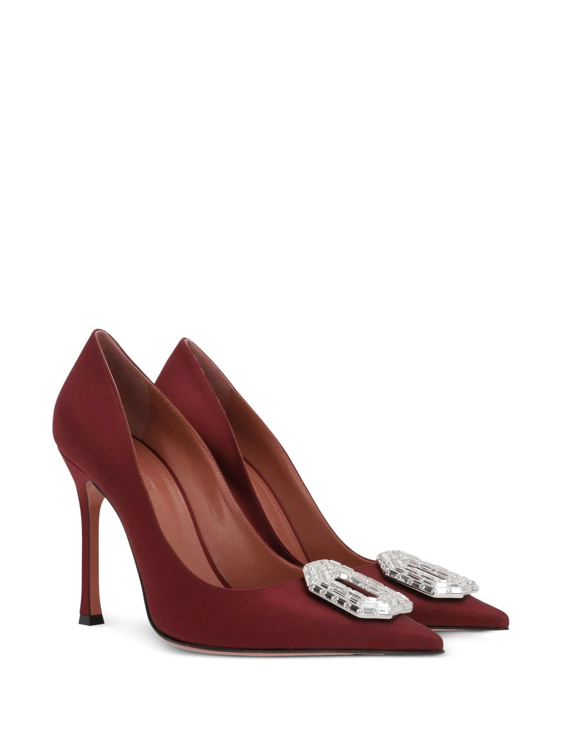 Amina Muaddi 105mm Camelia pumps