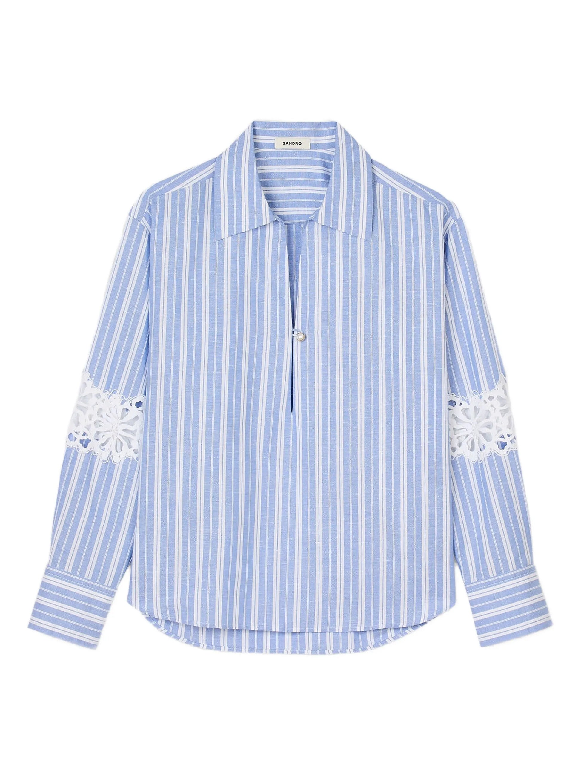 SANDRO organic cotton-linen shirt