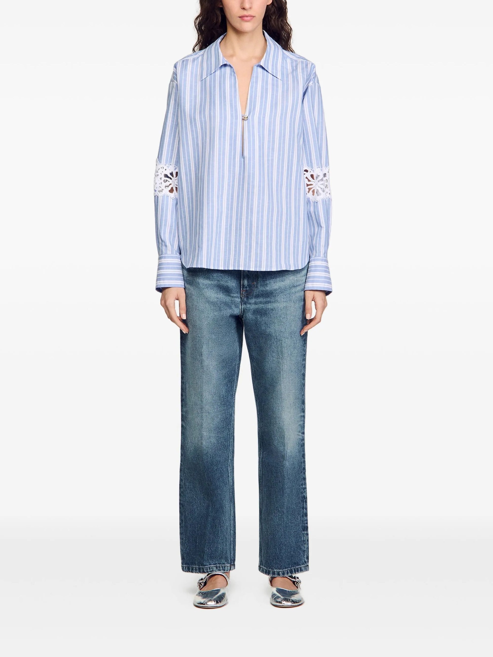 SANDRO organic cotton-linen shirt