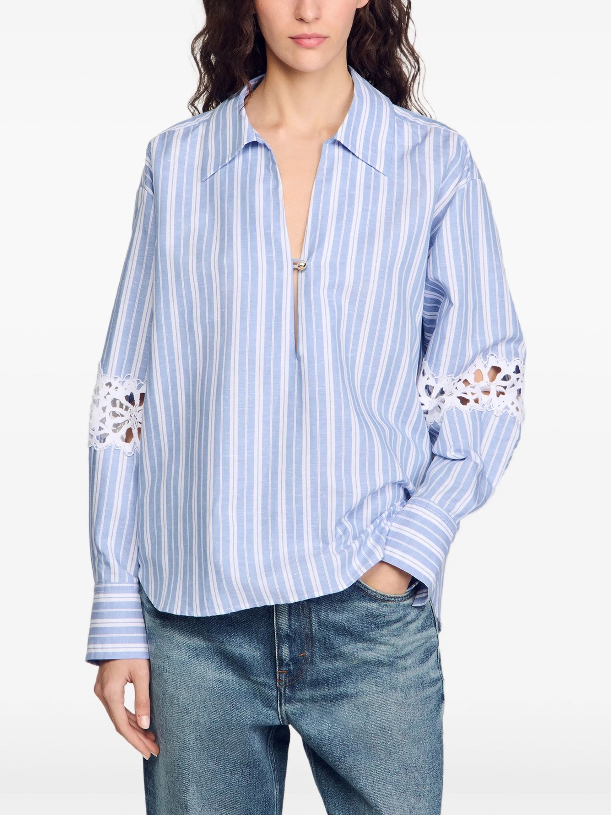 SANDRO organic cotton-linen shirt
