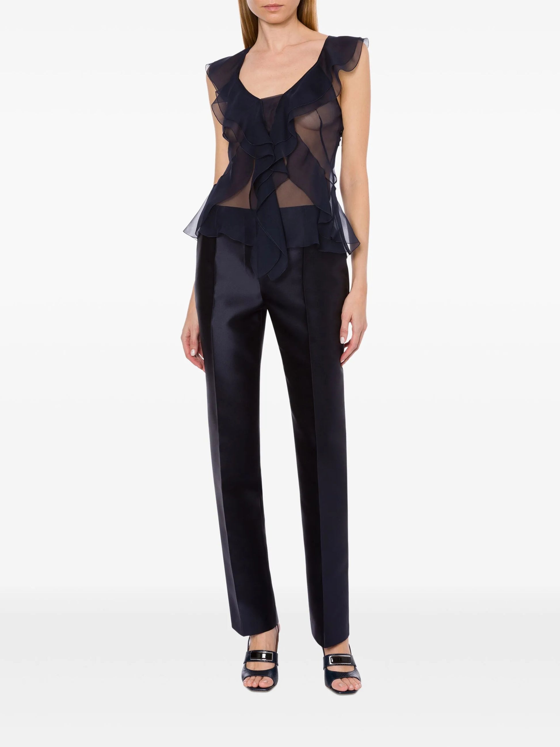 Chemisier en soie semi-transparente Alberta Ferretti
