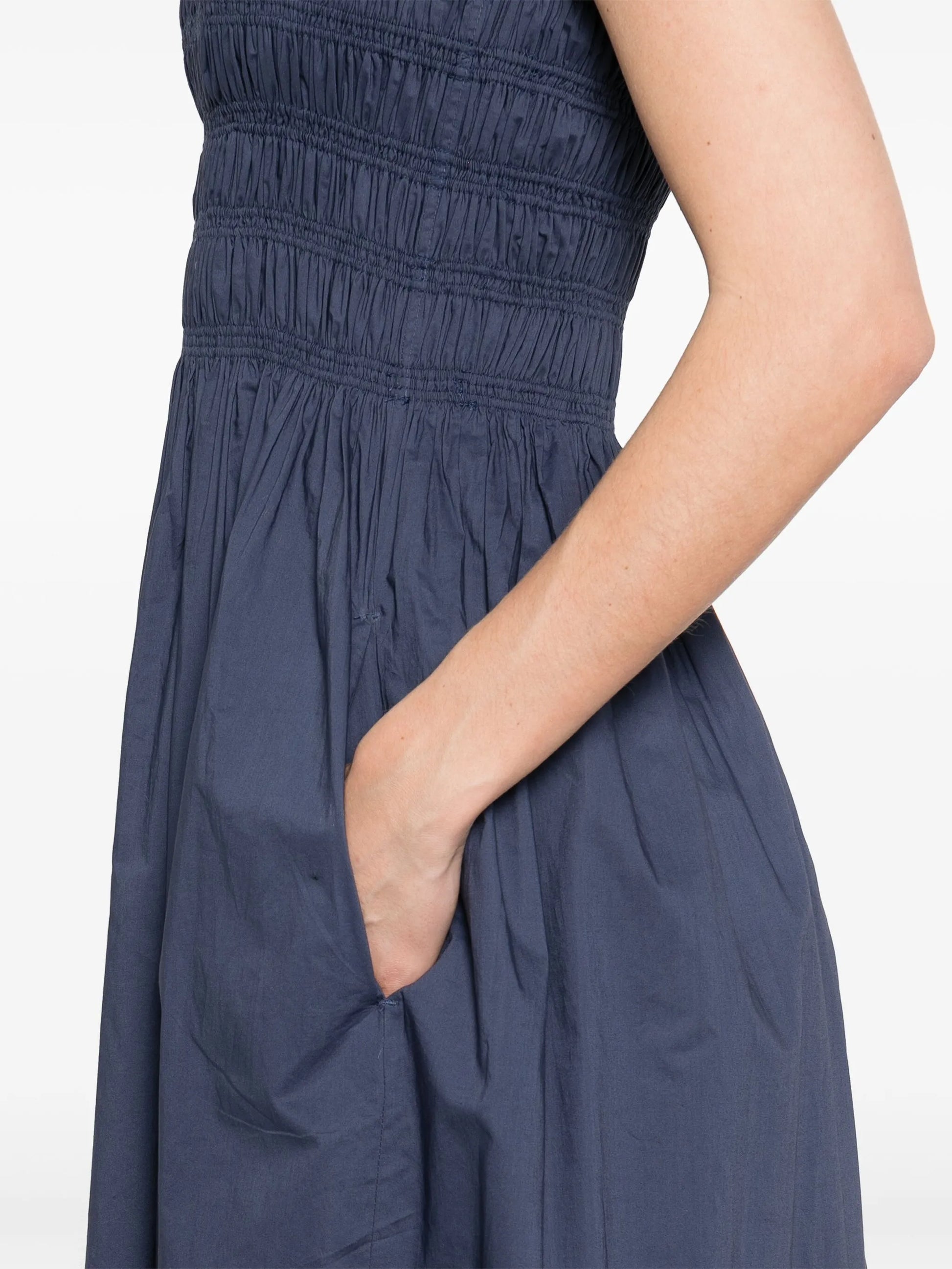 Matteau shirred-bodice midi dress