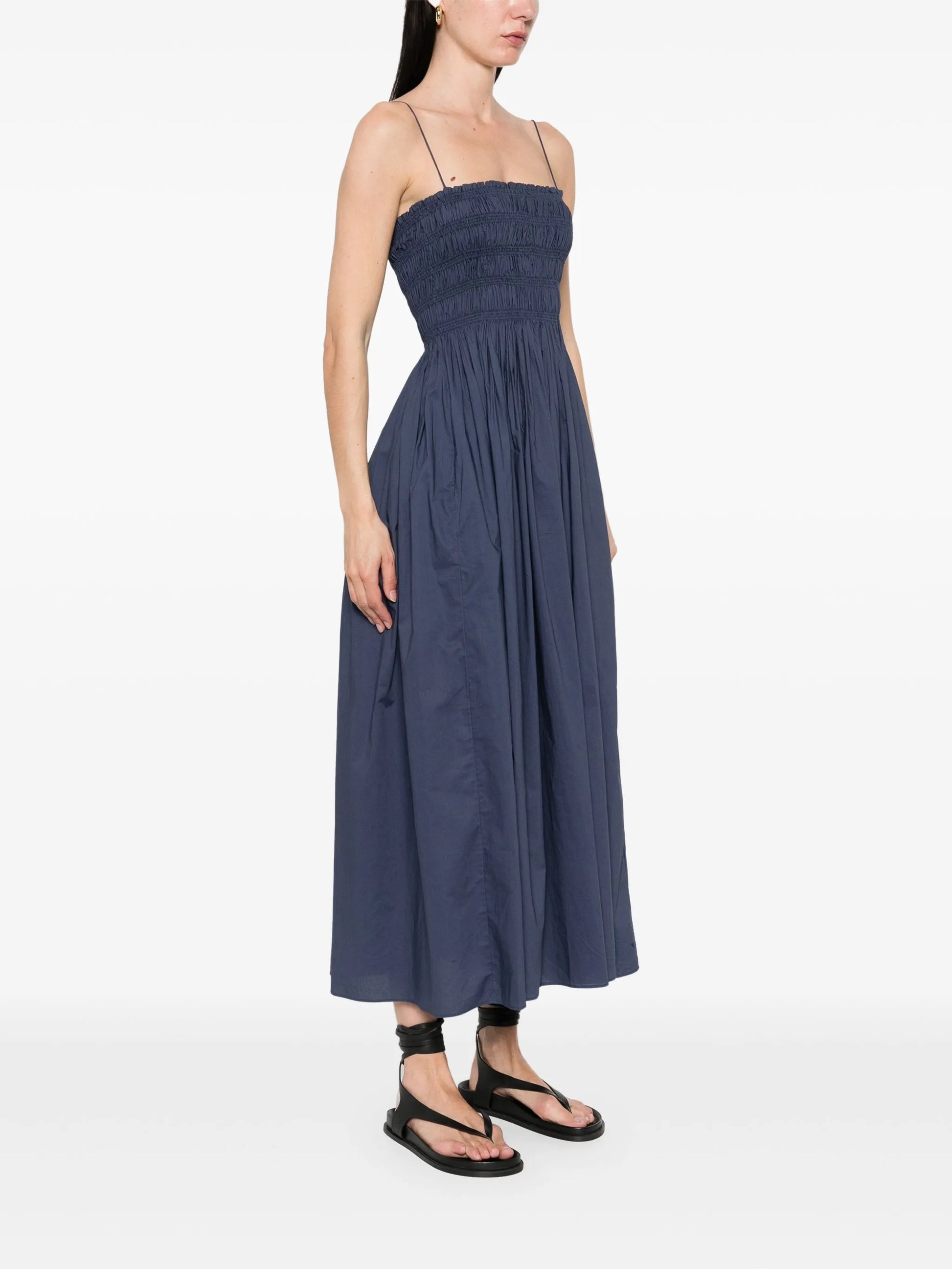 Matteau shirred-bodice midi dress