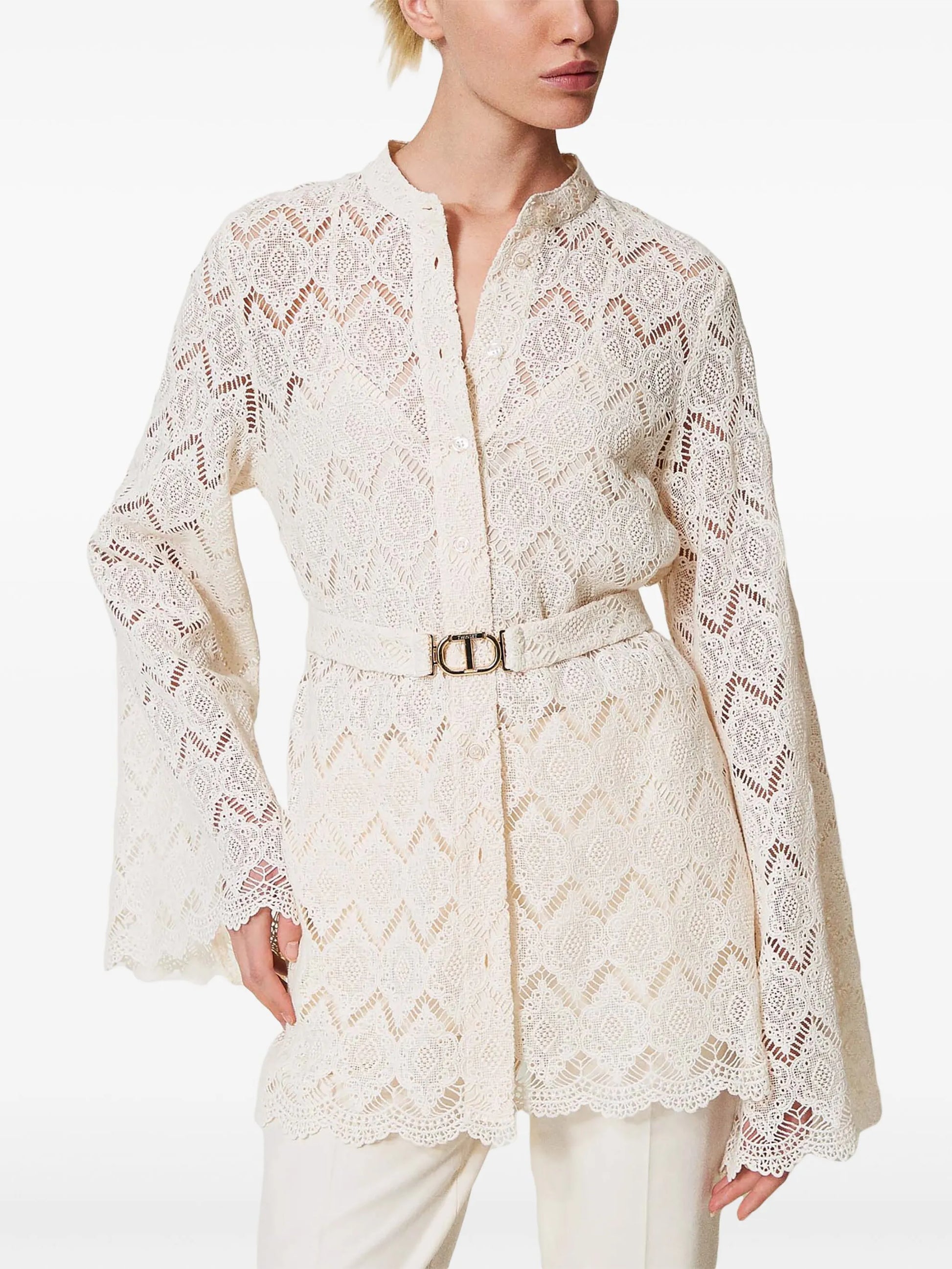 TWINSET macramé lace shirt 