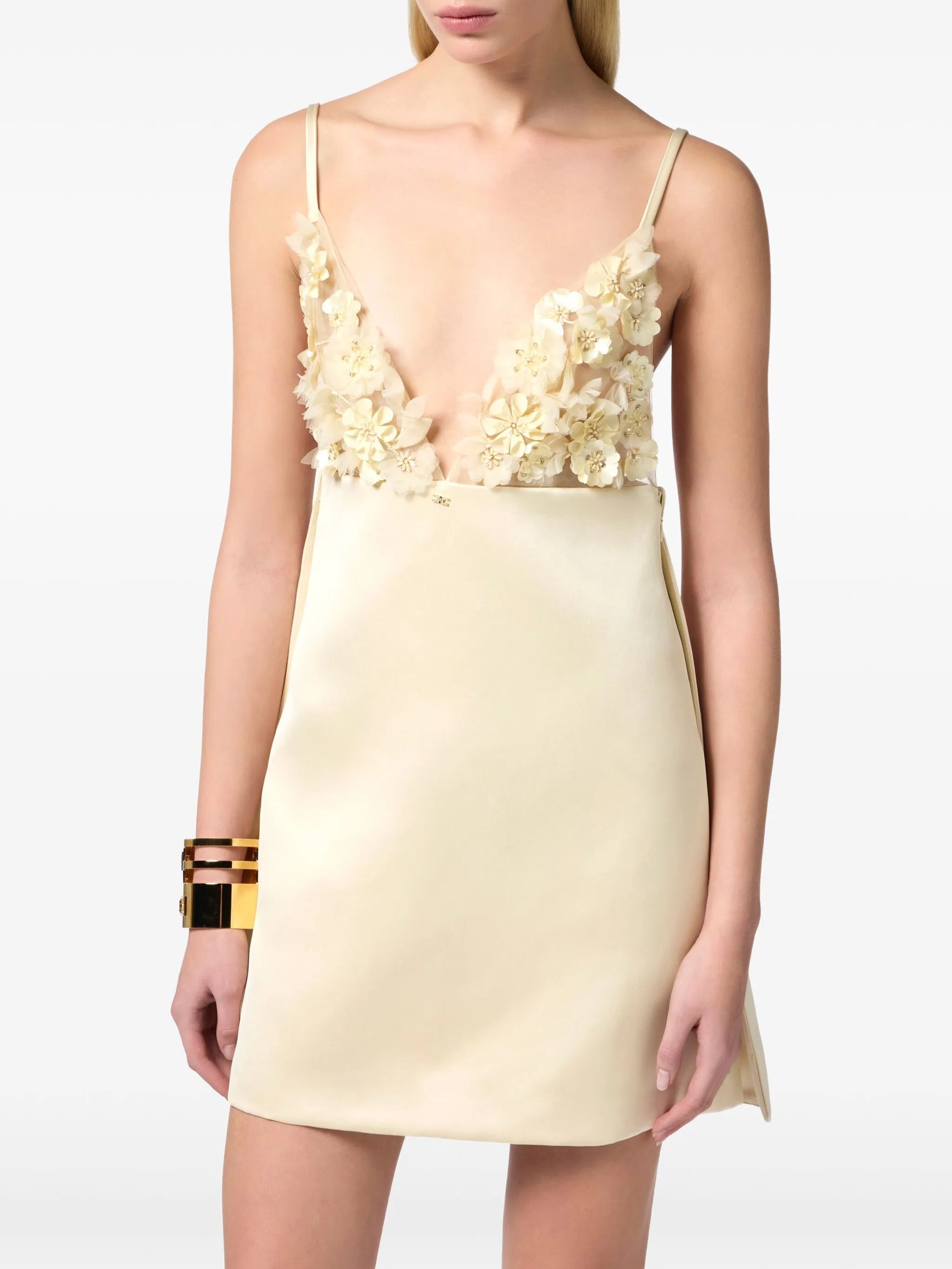 Elisabetta Franchi floral-appliqué dress