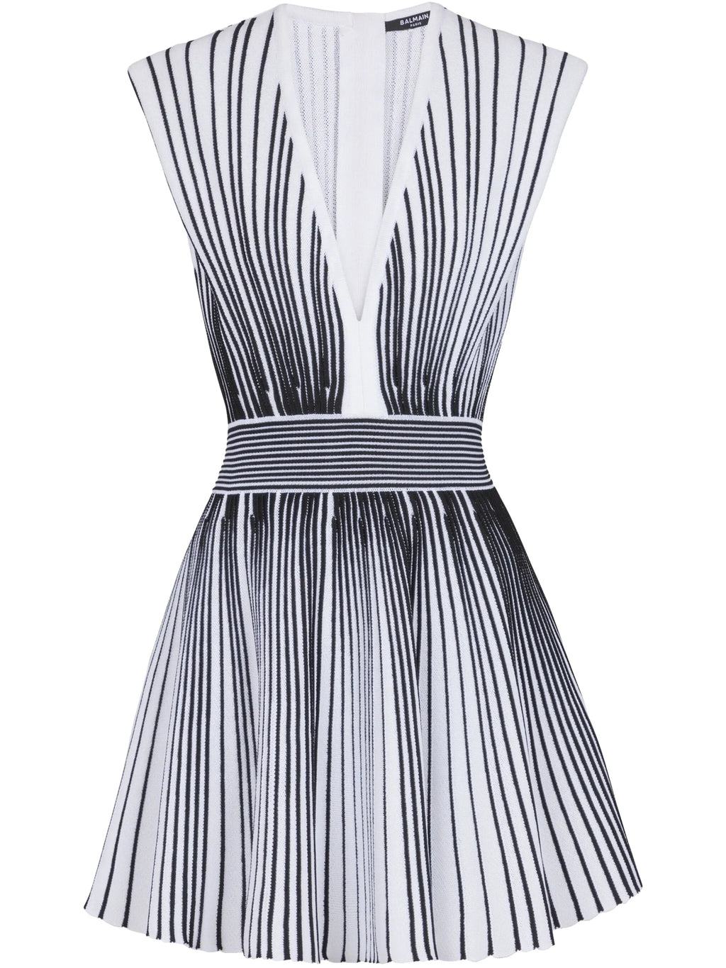 Robe évasée en maille bicolore Balmain