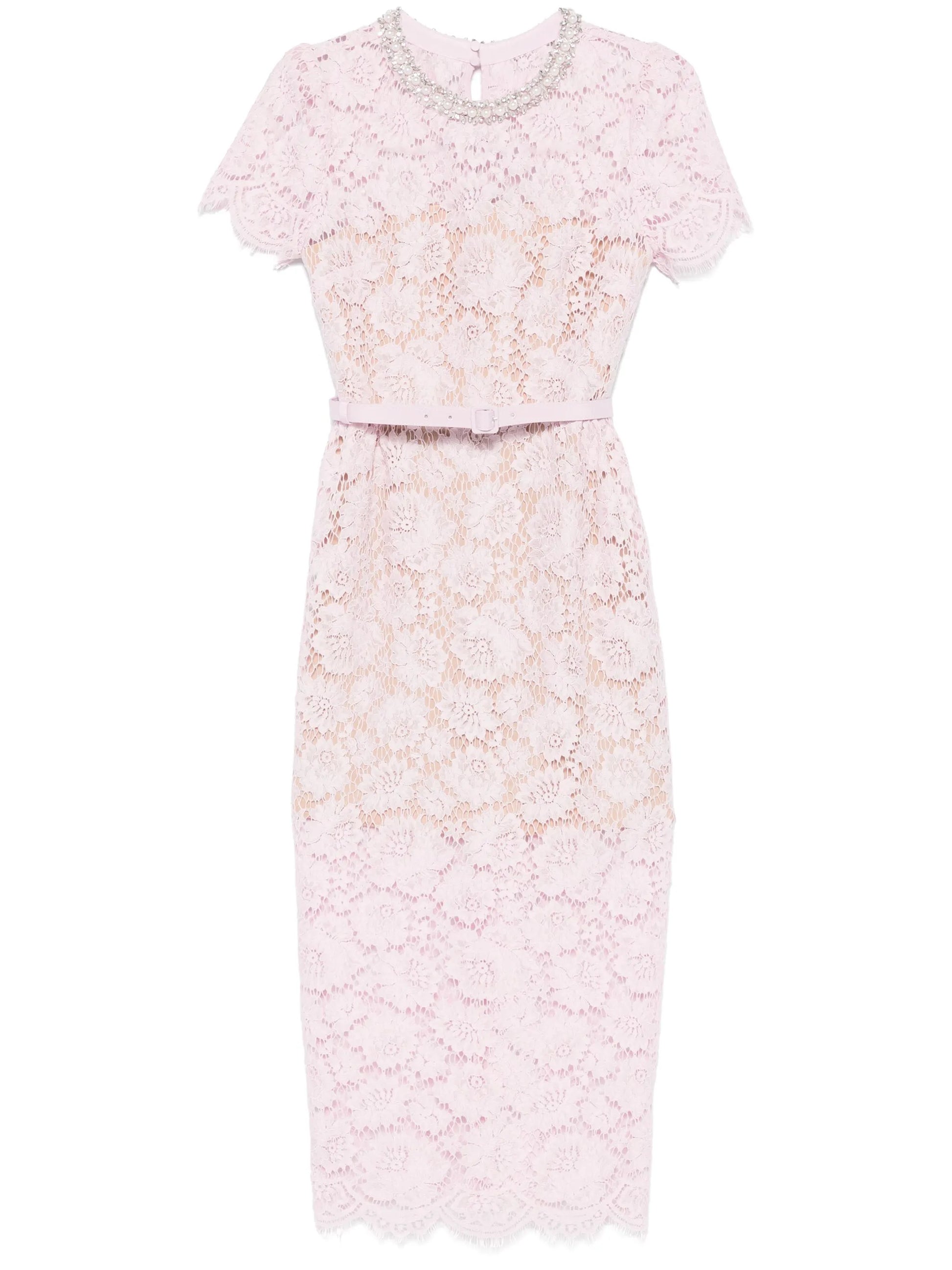 Self-Portrait lace pearl-embellished midi dress