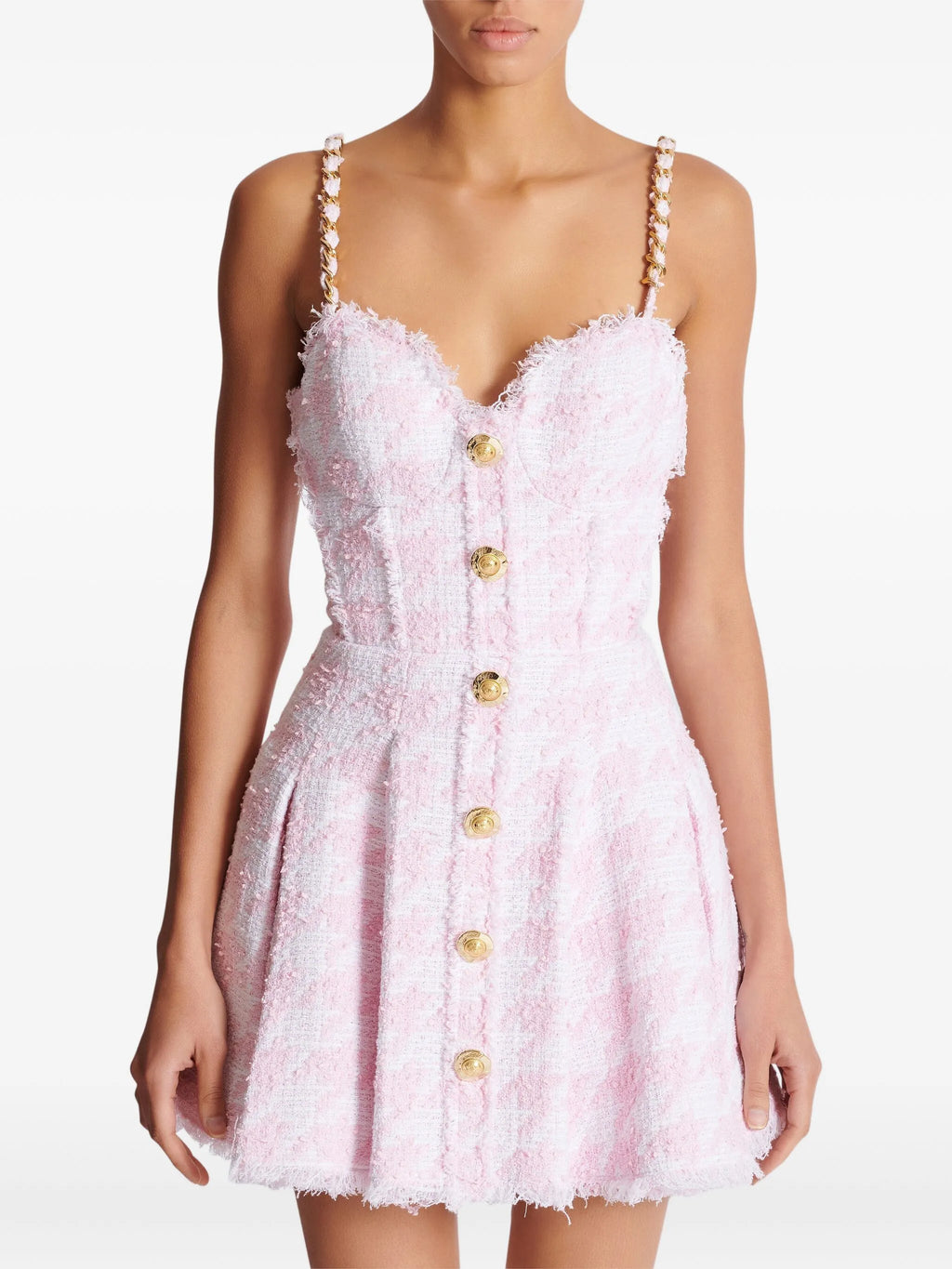 Mini-robe trapèze en tweed Balmain