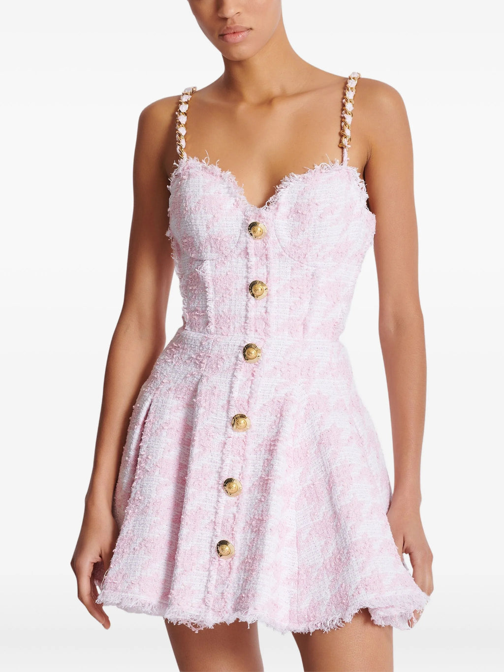 Mini-robe trapèze en tweed Balmain