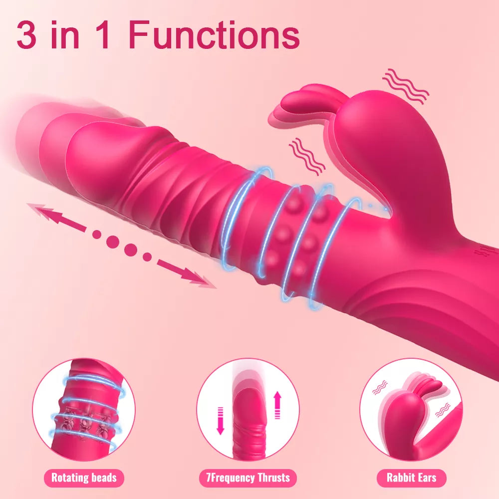 Thrusting Dildo With Clit Vibrator | Triple Stimulation
