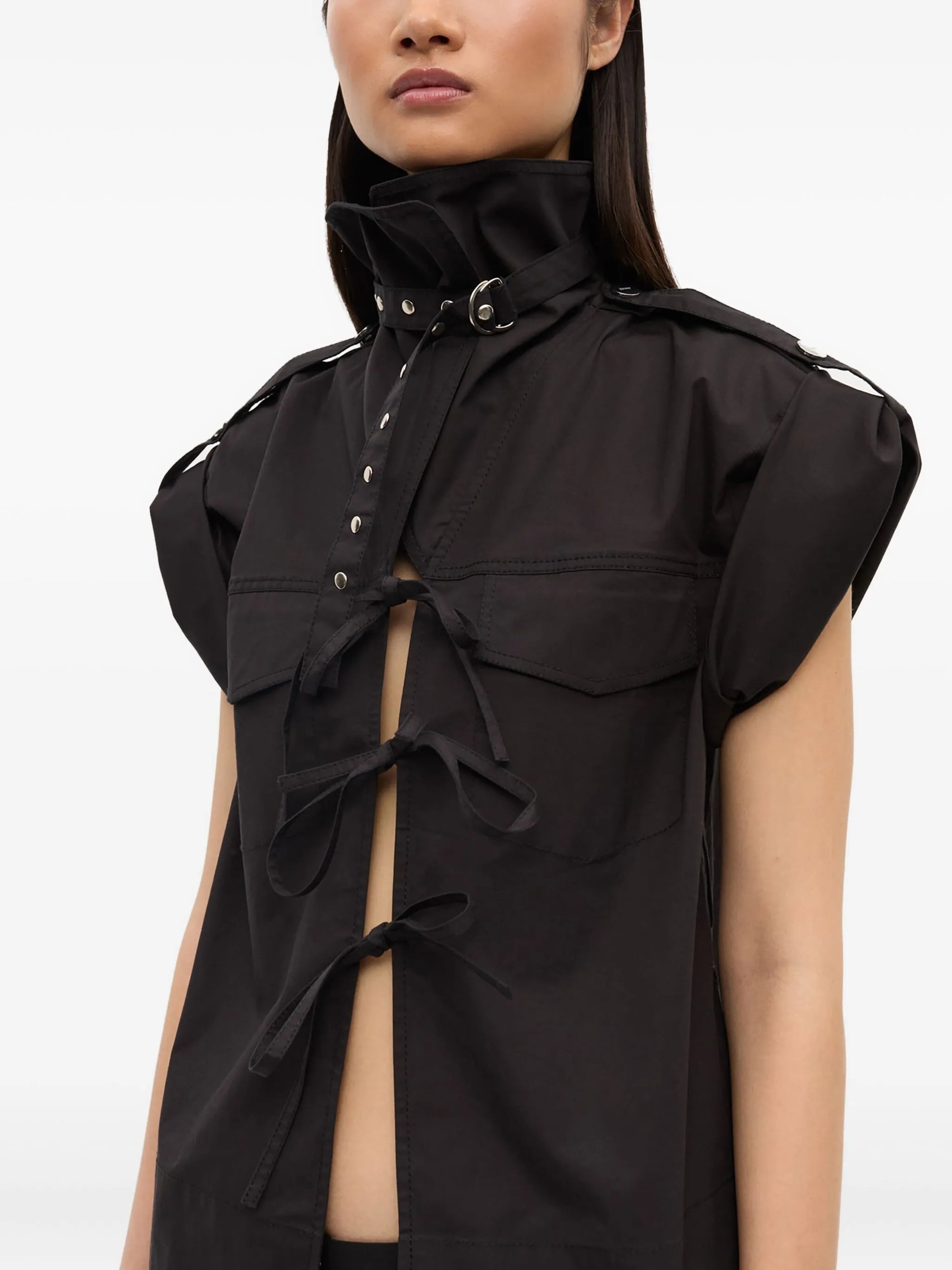 GANNI stretch-cotton blouse