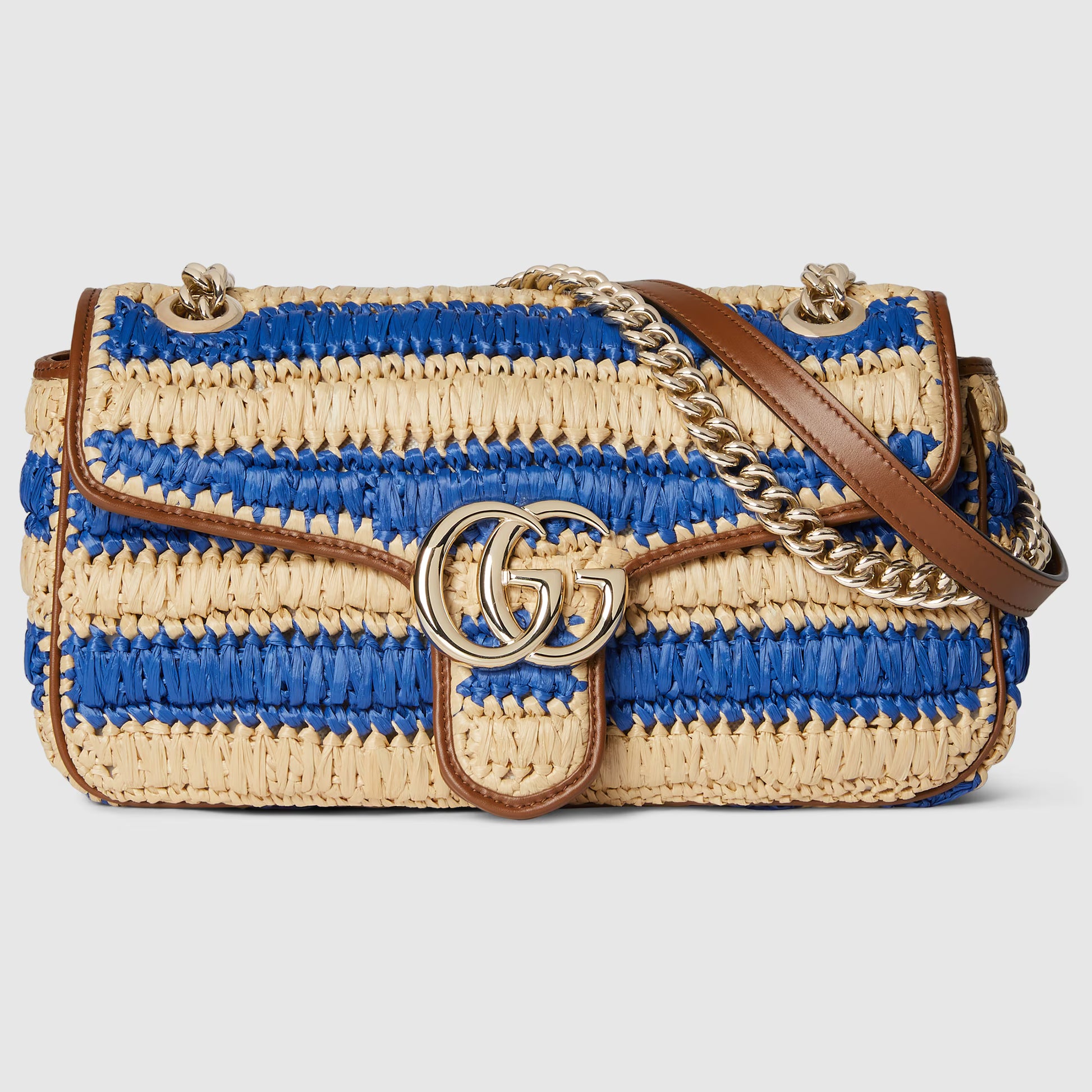 Sac à bandoulière tissé moyen GG Marmont