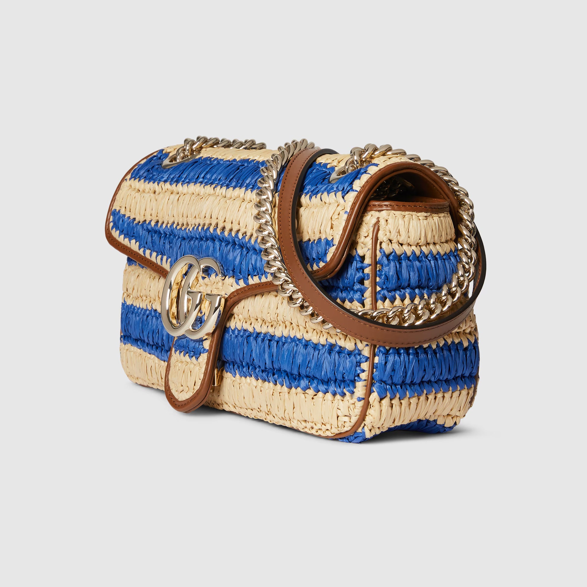 Sac à bandoulière tissé moyen GG Marmont