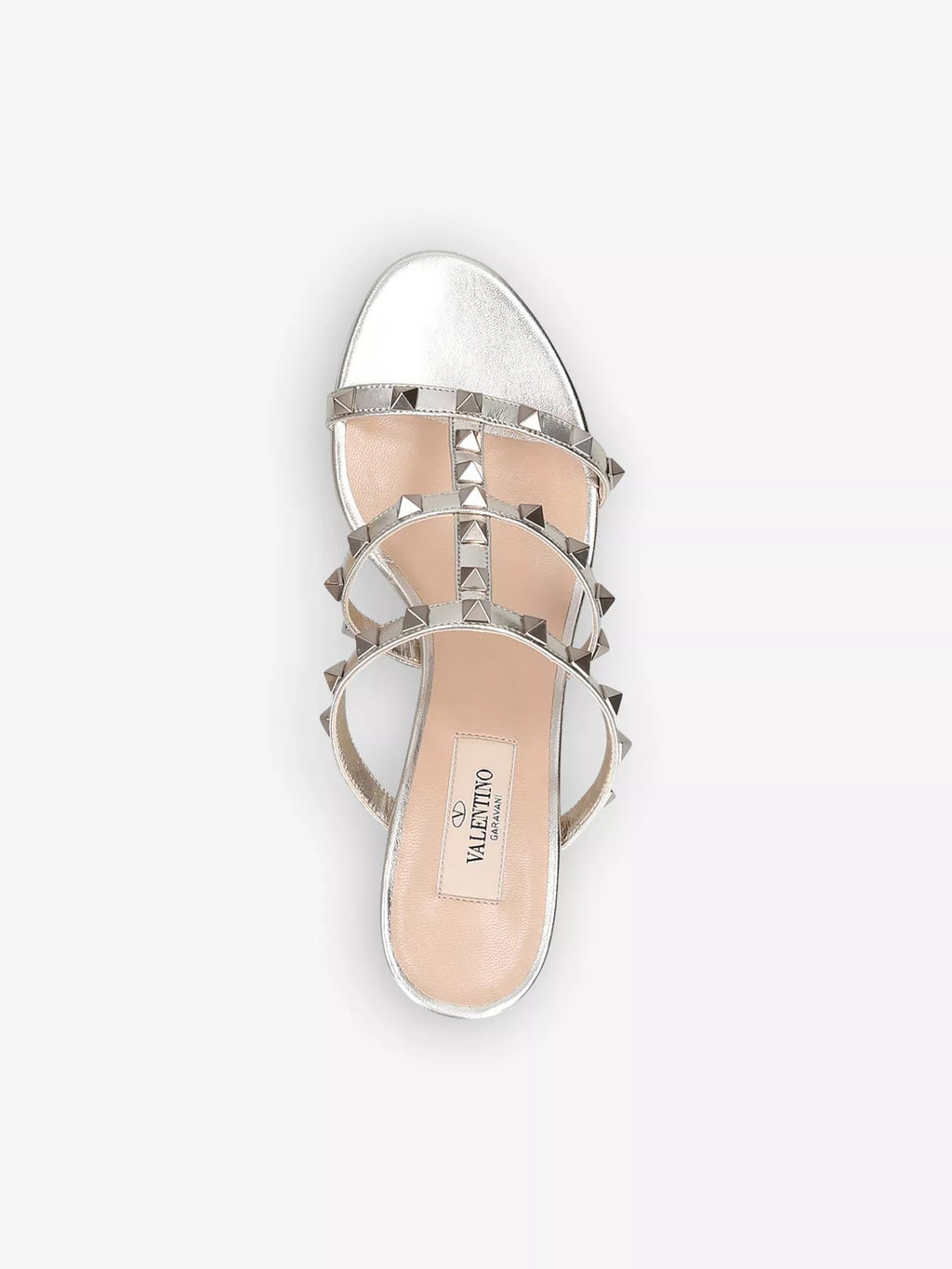Rockstud leather heeled mules