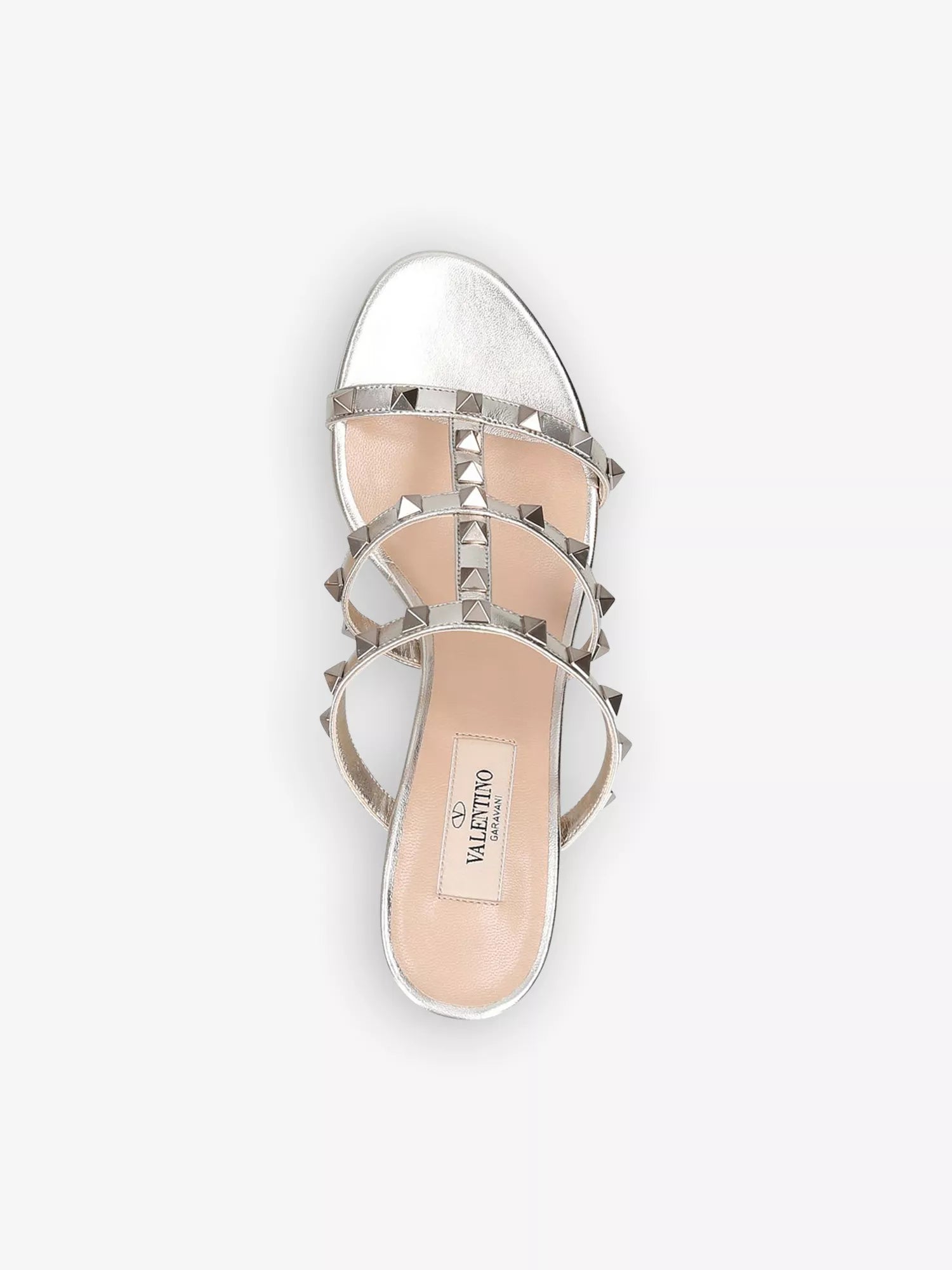 Rockstud leather heeled mules