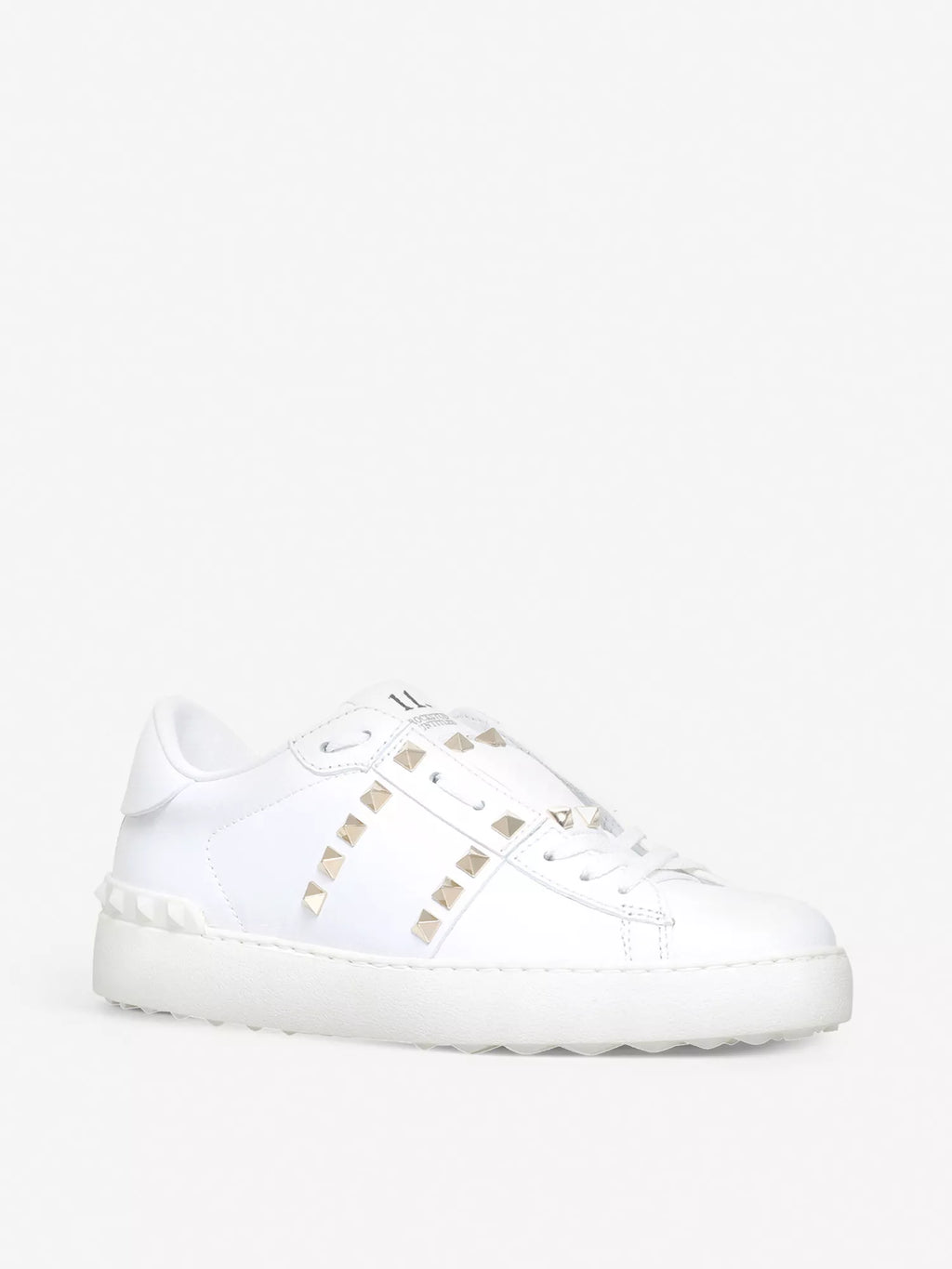 Rockstud leather low-top trainers
