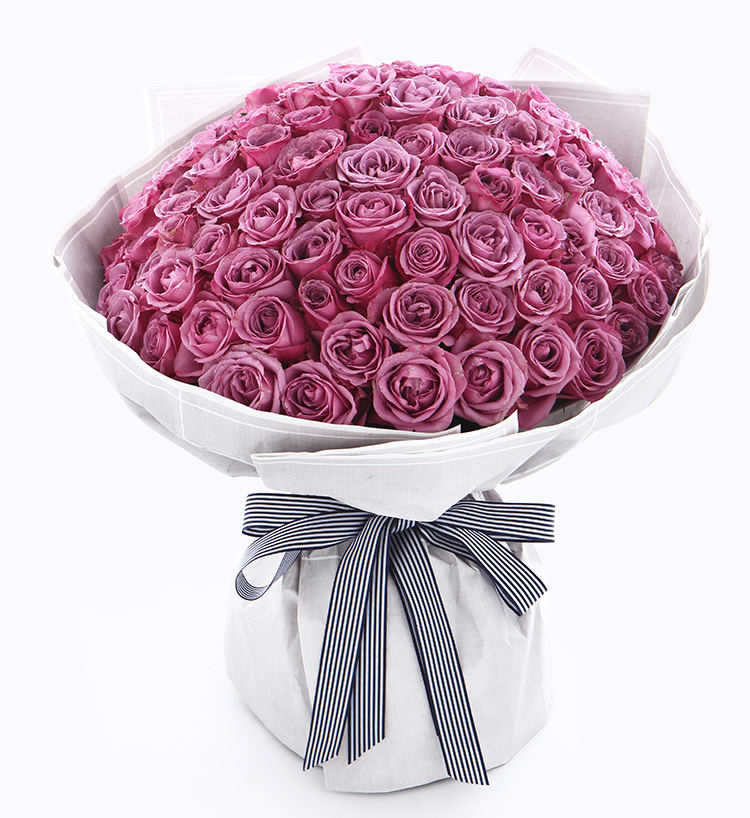 Je t'accompagne pour toujours/99 roses violettes de beauté froide