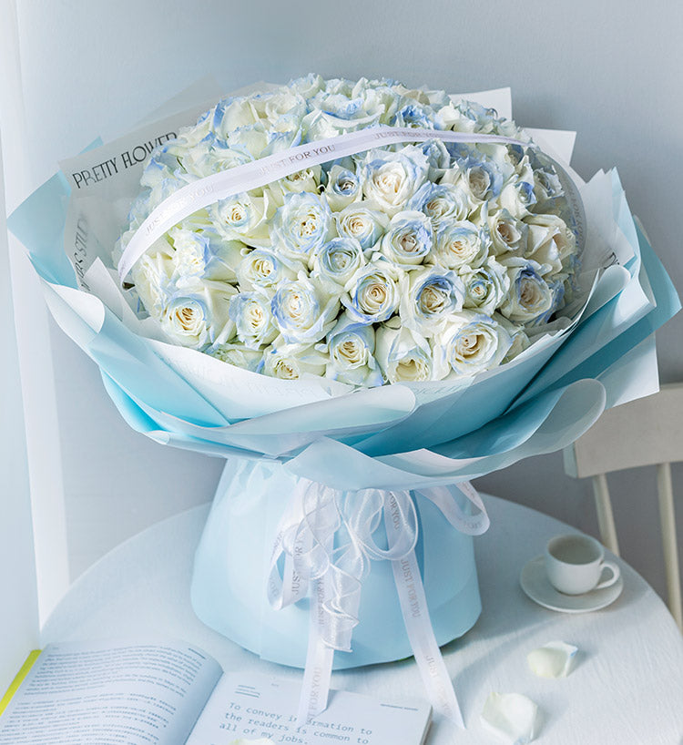 Mer étoilée/99 roses bleues de glace brisée