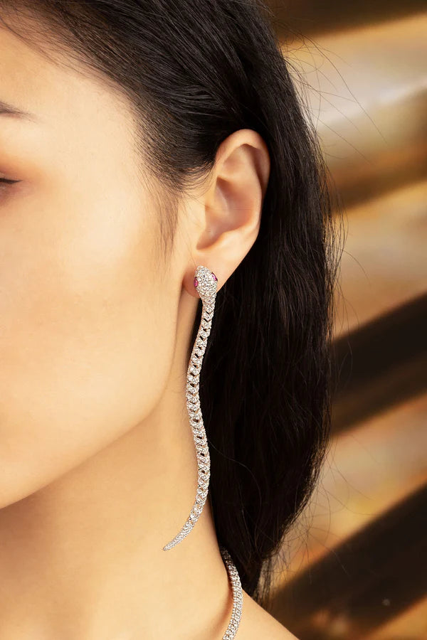Boucles d'oreilles pendantes APM Monaco Pavé Kaa
